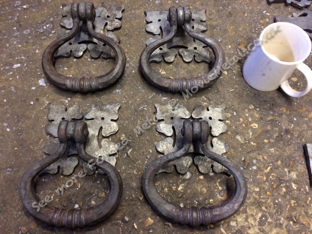 Ring pulls, Medieval, MovieMetal, Blacksmith, Forged Iron, Forged Metal, Wrought Iron, Wrought Ironwork, Film & TV, Film Industry, Blacksmithing, Burrows Lea Forge, Metalwork for film, Supplier to Film