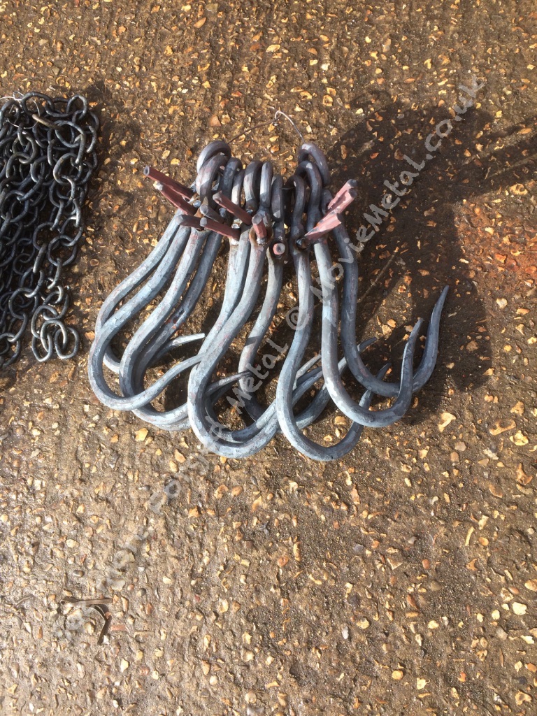 Meat hooks, Kitchen, MovieMetal, Blacksmith, Forged Iron, Forged Metal, Wrought Iron, Wrought Ironwork, Film & TV, Film Industry, Blacksmithing, Burrows Lea Forge, Metalwork for film, Supplier to Film