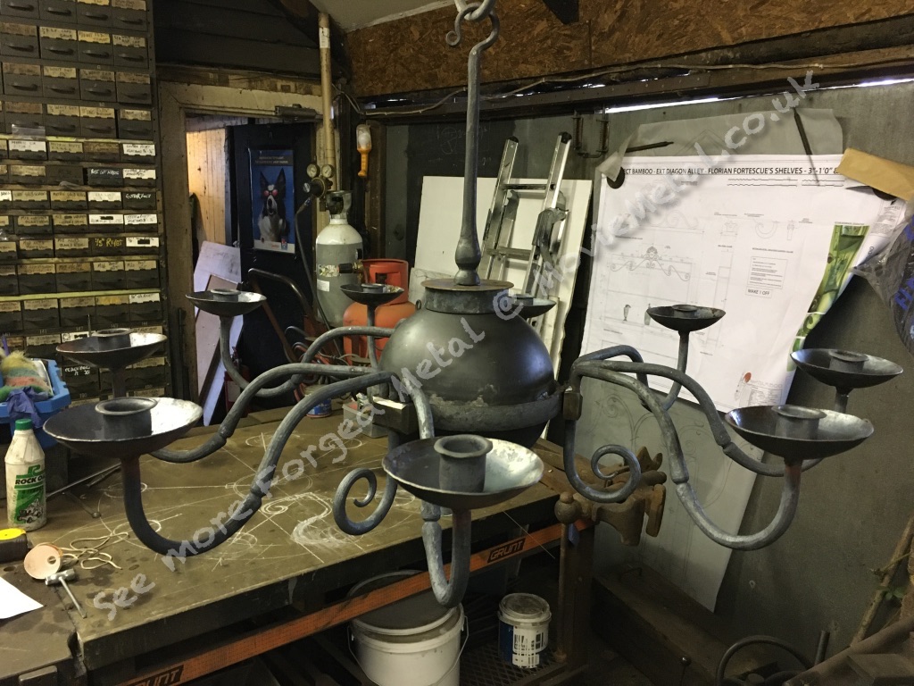 Drop Chandelier, Lighting, MovieMetal, Blacksmith, Forged Iron, Forged Metal, Wrought Iron, Wrought Ironwork, Film & TV, Film Industry, Blacksmithing, Burrows Lea Forge, Metalwork for film, Supplier to Film