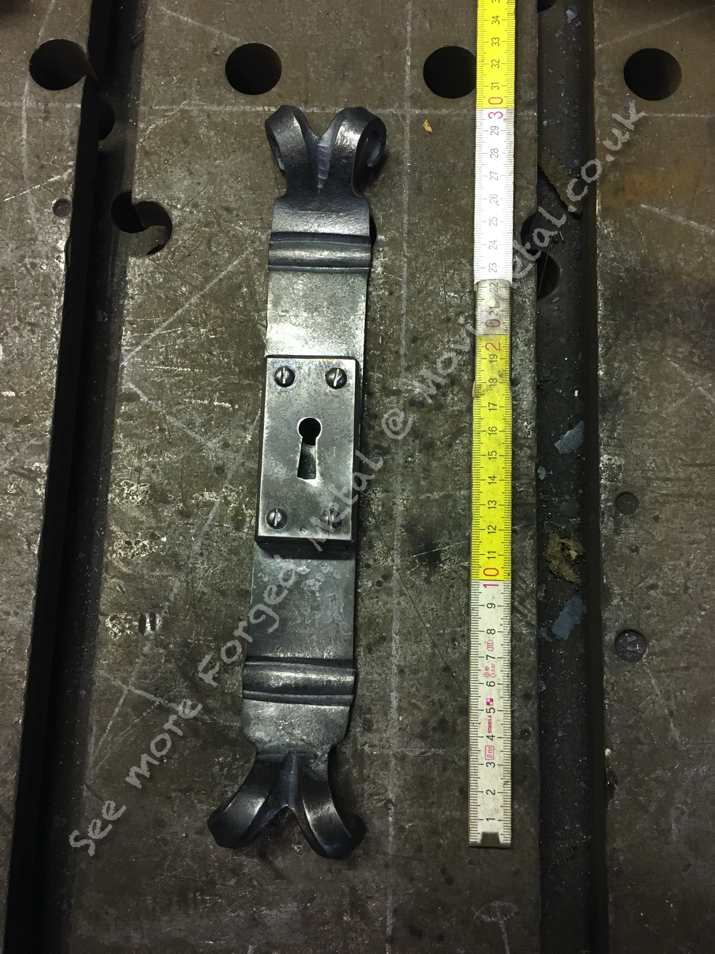 Escutcheon, Door Furniture, Set Decoration, Action Props, MovieMetal, Blacksmith, Forged Iron, Forged Metal, Wrought Iron, Wrought Ironwork, Film & TV, Film Industry, Blacksmithing, Burrows Lea Forge, Metalwork for film, Supplier to Film