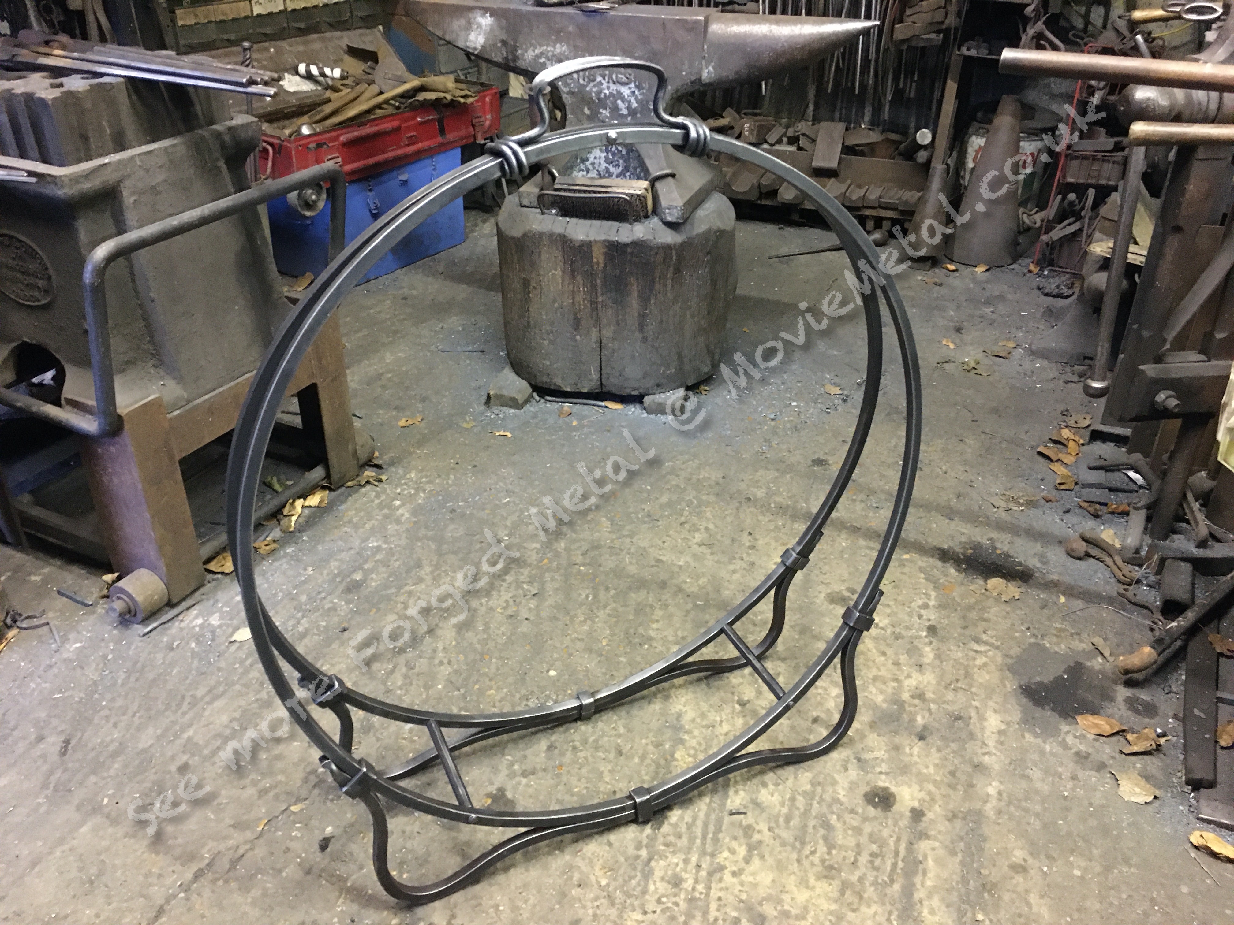 Log carrier, Log Rack, Fire, MovieMetal, Blacksmith, Forged Iron, Forged Metal, Wrought Iron, Wrought Ironwork, Film & TV, Film Industry, Blacksmithing, Burrows Lea Forge, Metalwork for film, Supplier to Film