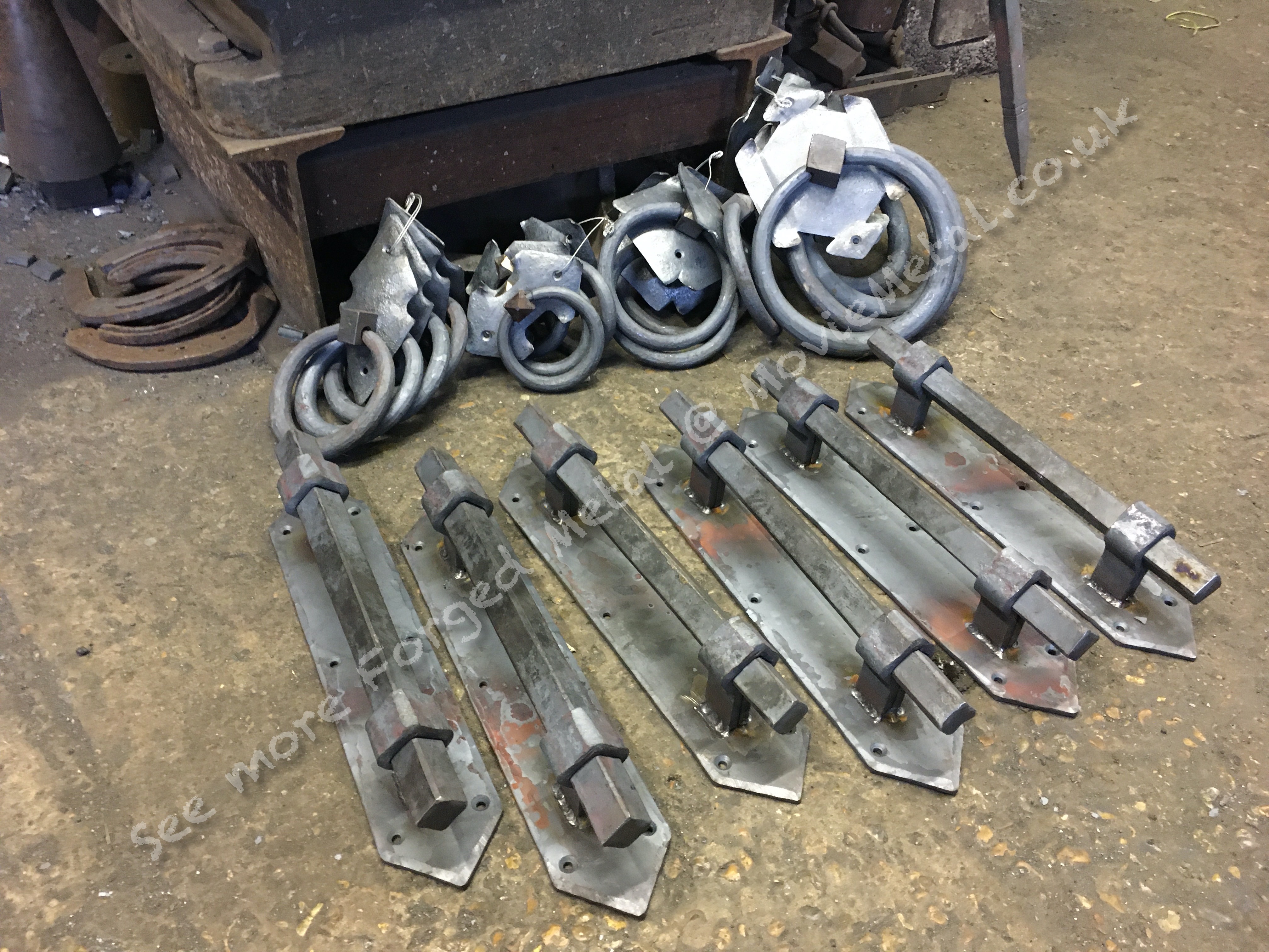 Ring pulls, Pull handles, Door Furniture, MovieMetal, Blacksmith, Forged Iron, Forged Metal, Wrought Iron, Wrought Ironwork, Film & TV, Film Industry, Blacksmithing, Burrows Lea Forge, Metalwork for film, Supplier to Film