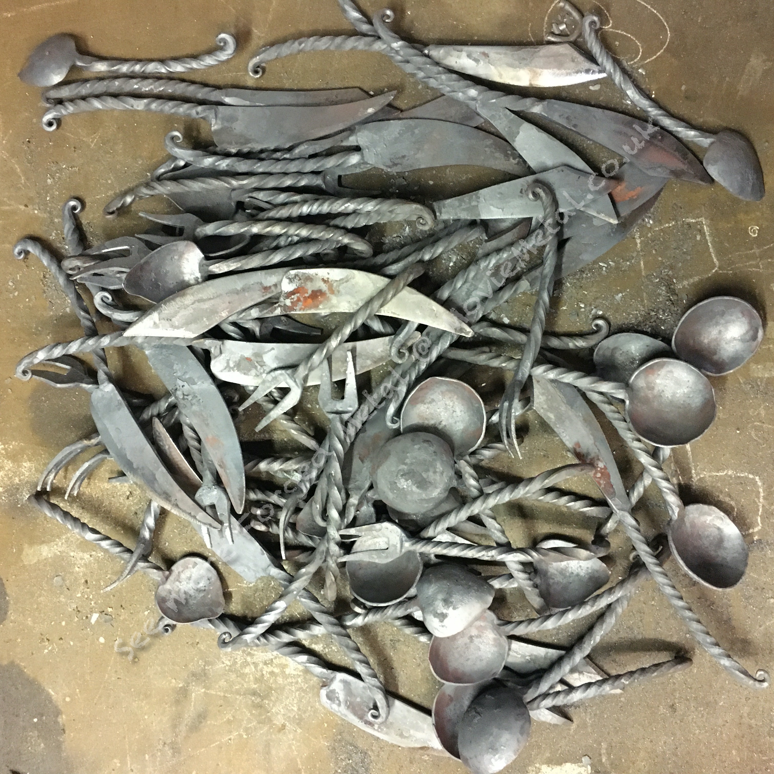 Knives, forks and spoons, Cutlery, Kitchen spits, Fire cranes, Kitchen, MovieMetal, Blacksmith, Forged Iron, Forged Metal, Wrought Iron, Wrought Ironwork, Film & TV, Film Industry, Blacksmithing, Burrows Lea Forge, Metalwork for film, Supplier to Film