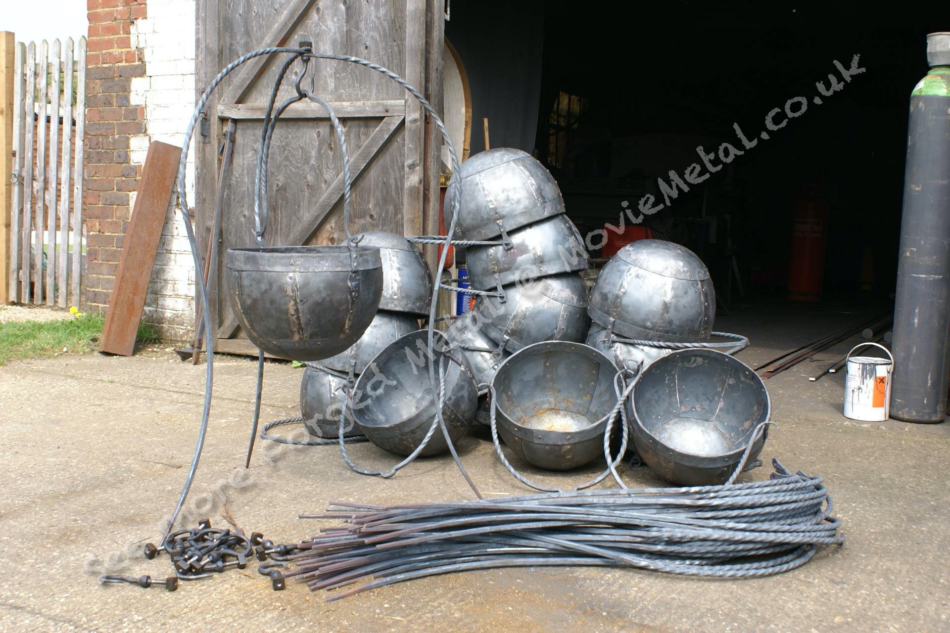 Medieval Cauldrons, Kitchen, MovieMetal, Blacksmith, Forged Iron, Forged Metal, Wrought Iron, Wrought Ironwork, Film & TV, Film Industry, Blacksmithing, Burrows Lea Forge, Metalwork for film, Supplier to Film