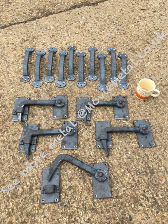 Heavy Duty locking hooks and door handles, Door Furniture, MovieMetal, Blacksmith, Forged Iron, Forged Metal, Wrought Iron, Wrought Ironwork, Film & TV, Film Industry, Blacksmithing, Burrows Lea Forge, Metalwork for film, Supplier to Film